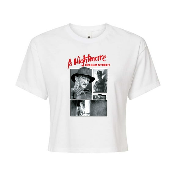 Nightmare on Elm Street - Elm Street Freddy - Juniors Cropped Cotton Blend T-Shirt