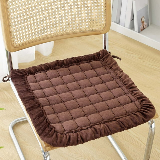 Sokhug Plush Dining Chair Cushion Home Student Dormitory Computer Chair Office Autumns Winter Squares Stool Sitting Pads