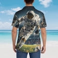 thumbnail image 4 of Fotbe Astronaut Soccer Field Camisa Hawaiana para Hombre Unisex – Camisa Casual de Verano con Botones de Manga Corta de Algodón y Lino,Small, 4 of 7