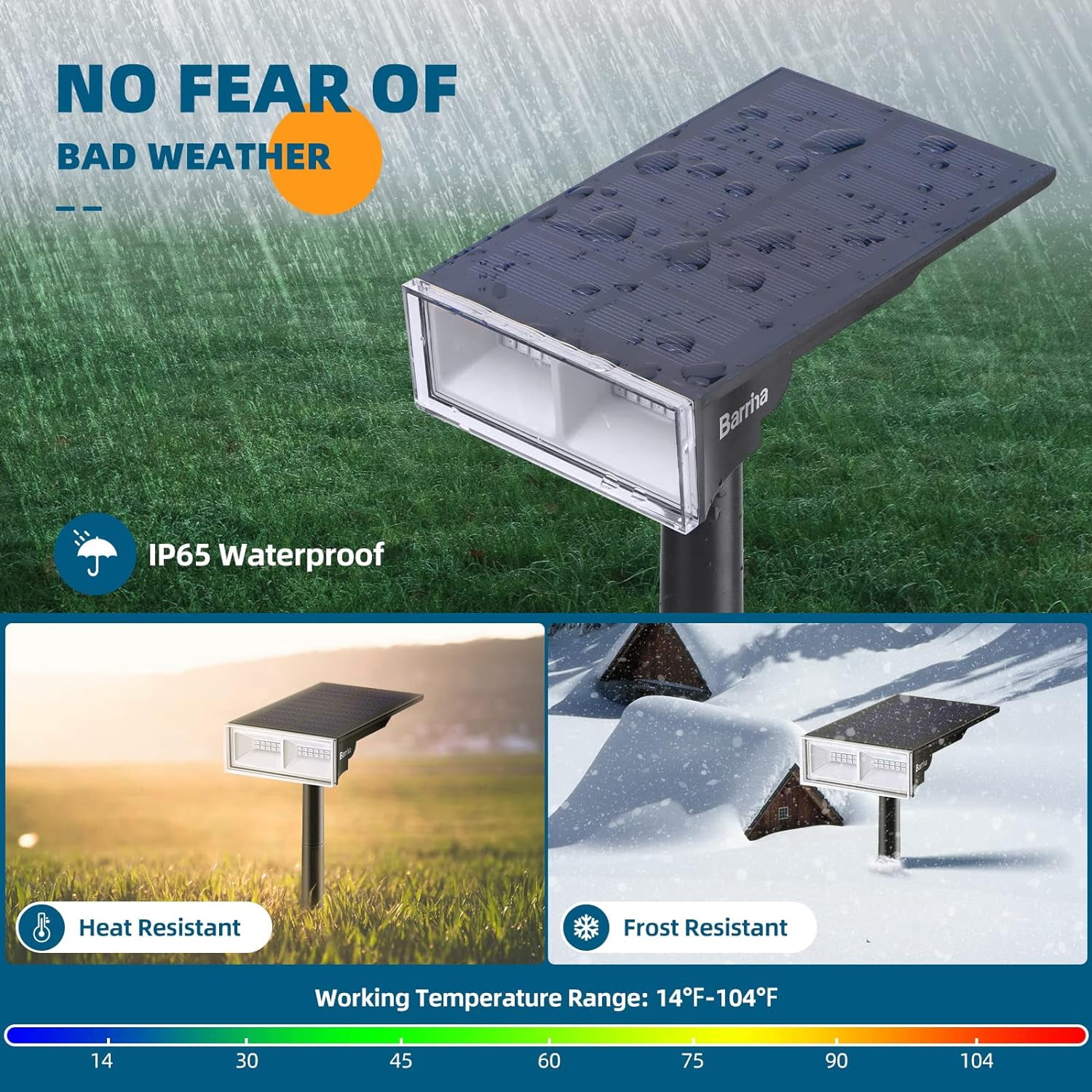 Barrina Solar Spot Lights Outdoor, 24 LEDs RGB Color Changing Solar Landscape Lighting, IP65 Waterproof, Auto On Off Solar Powered Outdoor Light for Yard Garden Lawn Patio Pathway, 6 Pack