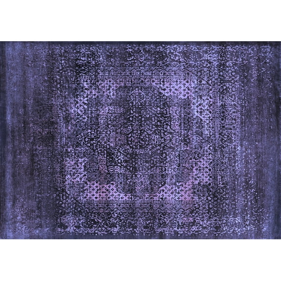 Ahgly Company Indoor Rectangle Oriental Blue Industrial Area Rugs, 4' x 6'