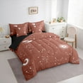 thumbnail image 3 of jejeloiu Galaxy Starry Sky 7pcs Bedding Comforter Set,Constellation Pattern Queen Bedding Sets,Brown White Queen Sheet Sets For Girls Kids,Microfiber Bedroom Decor Reversible, 3 of 8