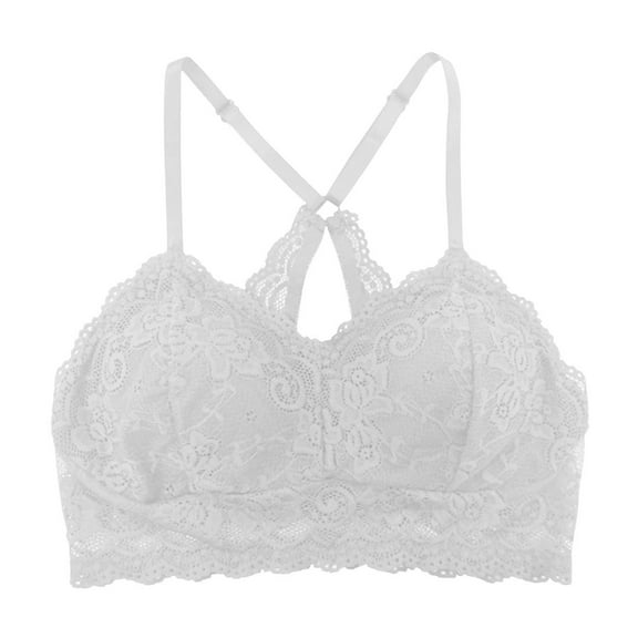 SHTXOZHI Women's Push Up Lace Bras Criss Cross Adjustable Strap Padded Bra Full Coverage Breathable Bras