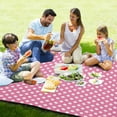 thumbnail image 4 of Polka Dots Pink Picnic Blanket Waterproof Beach Blankets Sandproof Large Mat with Storage Bag Camping Grass Travel Hiking Park 78"x78", 4 of 6