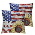 thumbnail image 2 of Acheng  4th of July Pillow Covers Memorial Day Patriotic Throw Pillow Covers American Flag Truck Stars Stripes Cushion Cases for Independence Day Sofa Home Decor,Set of 2 White, 2 of 6