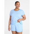 thumbnail image 2 of Joyspun Women's Lightweight Short Sleeve Sleep Tee and Shorts Set, 2-Piece, Sizes XS-3X, 2 of 6