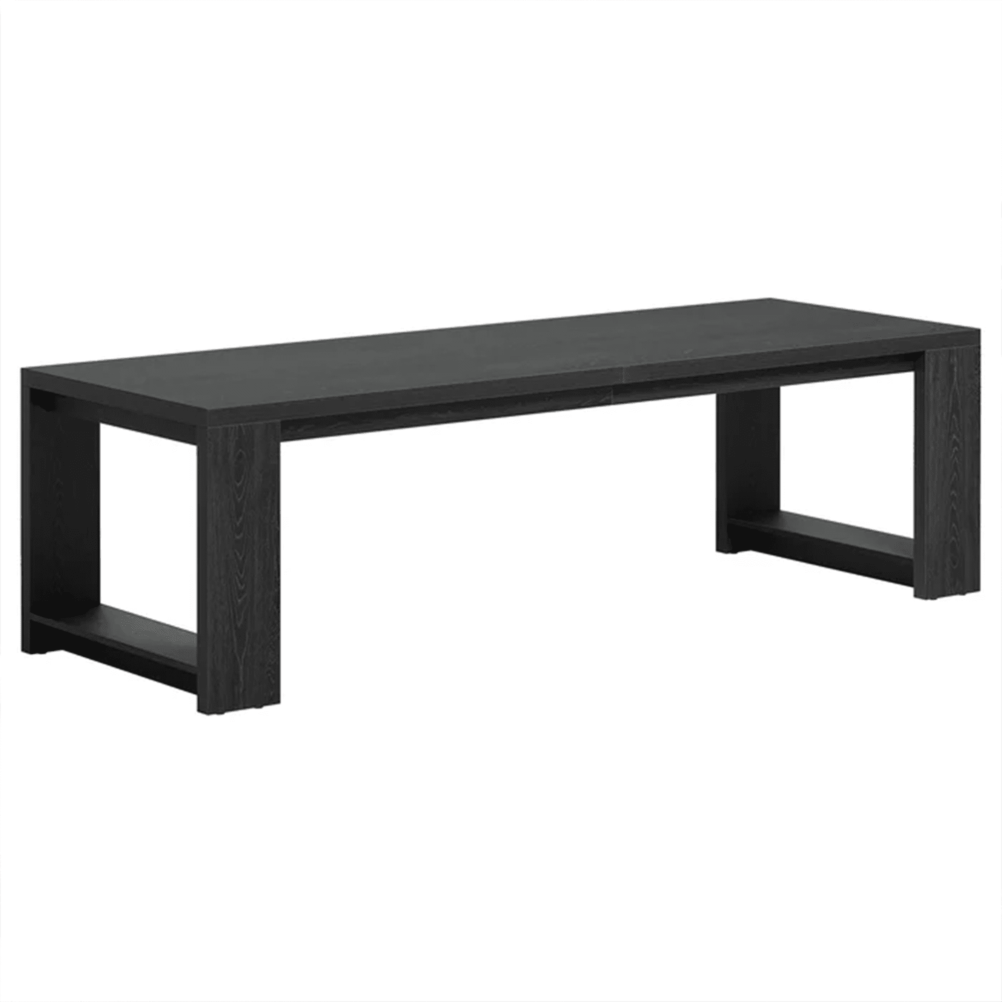 86 Inch Farmhouse Dining Table, Sleek Large Kitchen Table For 8-10 People, Solid MDF Dinner Table With Black Finish, Versatile Table For Home & Office Gatherings