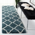 thumbnail image 3 of SAFAVIEH Hudson Aline Plush Geometric Shag Runner Rug, Slate Blue/Ivory, 2'3" x 6', 3 of 7