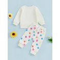 thumbnail image 4 of Suealasg Toddler Girls Clothes 6M 1T 2T 3T Letter Print Long Sleeve Sweatshirts Floral Print Sweatpants Baby Girls Fall 2Pcs Outfits Set, 4 of 8
