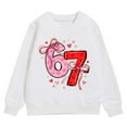 thumbnail image 4 of SGMVNU Girl's Crew Neck Sweatshirt Oversized Pullover Sweatshirts No Hood Long Sleeve Casual Tops Fall Winter Clothes, for 4-5 Years Kids, az1222_4-White, 4 of 4