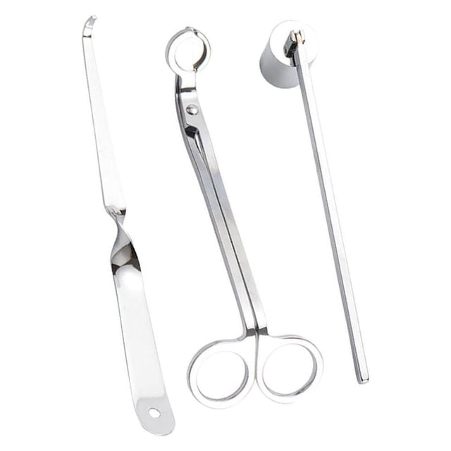 tredstone Candle Extinguisher Set Candle Snuffer Wick Trimmer Dipper Silver 1Set