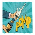 thumbnail image 3 of Ambesonne New Year Shower Curtain, Pomp Champagne Pop Art, 69"Wx70"L, Turquoise and Multicolor, 3 of 5