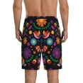 thumbnail image 3 of Kdxio Colorful Floral2 Print Mens Sleep Shorts Bottoms Soft Comfy Pajama Wear Pants with Drawstring Pockets, 3 of 7