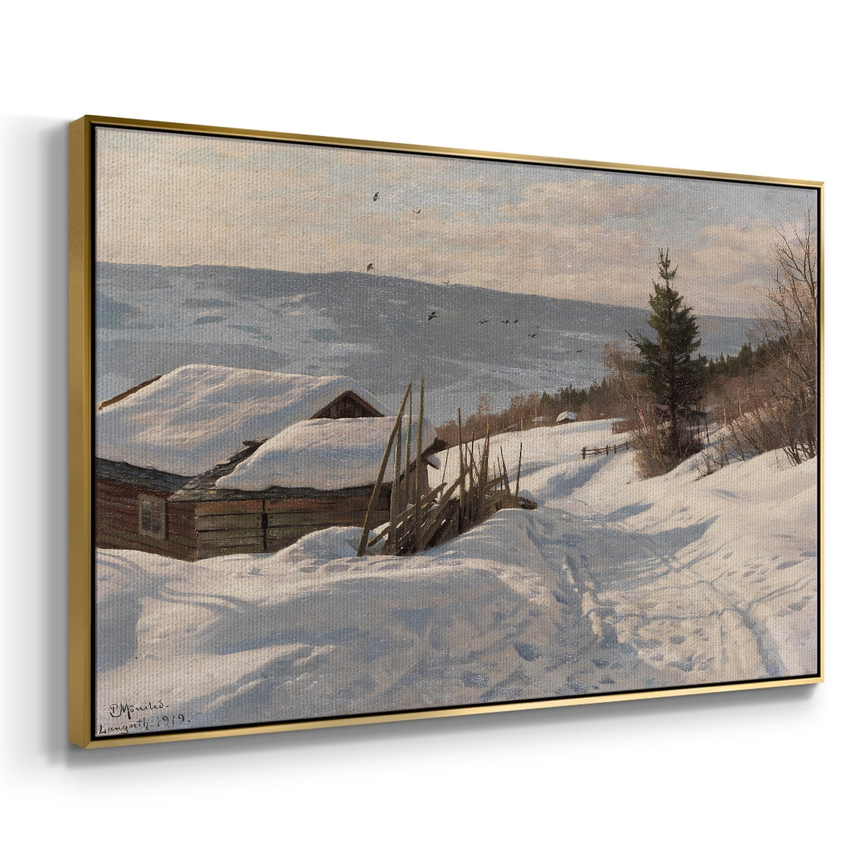 Vintage Landscape-CCCLXXXIII By Wexford Home Framed in Gold Wood Gallery Wrapped Canvas 27 in. x 41 in.