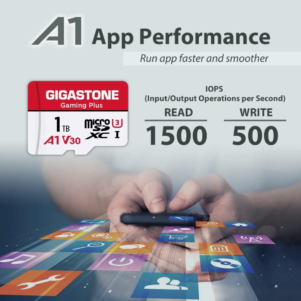 GIGASTONE 1TB Micro SD Card, Gaming Plus, up to 150MB/s, MicroSDXC Memory Card