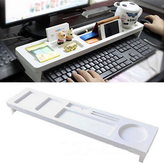 OTVIAP Desktop Organizer Rack Office Supply Holder Computer Desk Tray Shelf Over Keyboard,Desk Shelf,Desktop Organizer