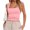 Pink, variant on Sleeveless Solid Color Square Neckline Women Slim Fit Skinnt Tank Tops Camisole