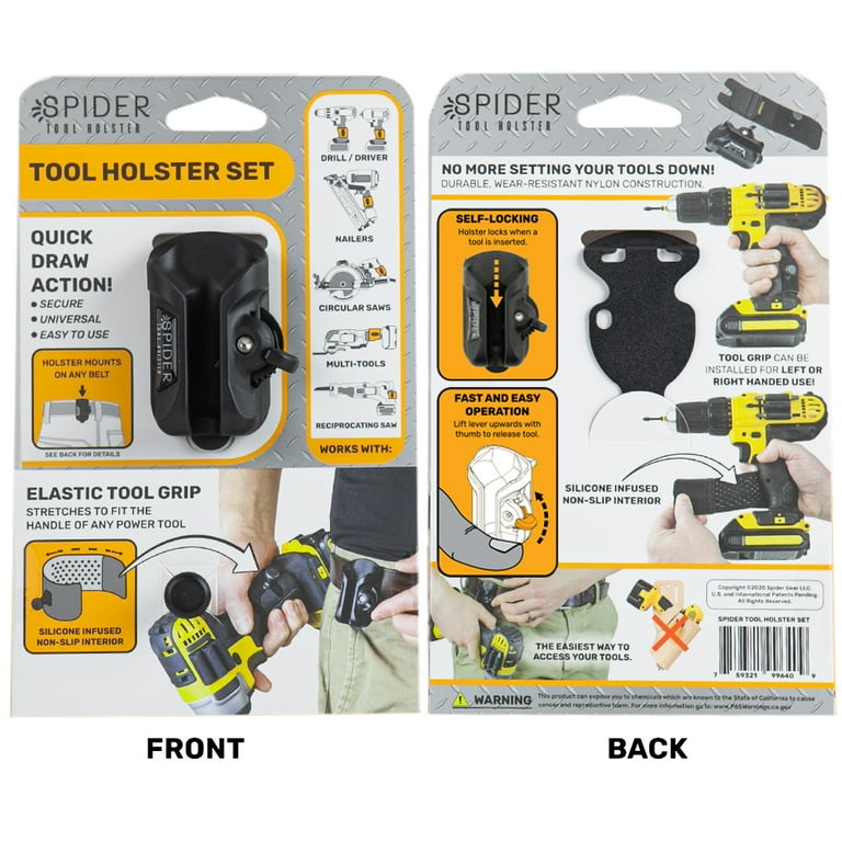 Spider Tool Holster - Improve The Way You Carry Your Power Drill, Driver,  Multitool, Pneumatic, Multi-Tool and More on Your Belt - Compatible with  All