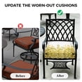 thumbnail image 3 of Outdoor Patio Cushion Covers 4 Pack Yellow Eucalyptus Patio Chair Cushion Covers with Ties and Zipper Watercolor Leaves Waterproof Outdoor Seat Cushion Covers for Patio Furniture 22"x22", 3 of 6