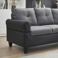 thumbnail image 4 of L-shaped Sectional Sofa with Right Facing Chaise and Storage Ottoman, Convertible Sofa Set with 2 Cup Holders and Padded Cusions, Corner Couches Sofa for Living Room & Apartment, Black, 4 of 7
