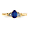 thumbnail image 5 of Real 14kt Yellow Gold Sapphire and Diamond Ring Size: 7; for Adults and Teens; for Women and Men, 5 of 5