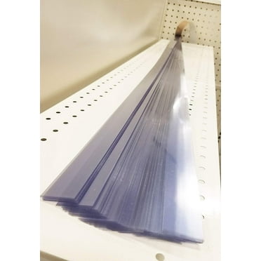 Gondola Shelving Pre Cut Vinyl Insert Strips for Ticket Channel 48" x 1.25" H, Clear, 100 Pack