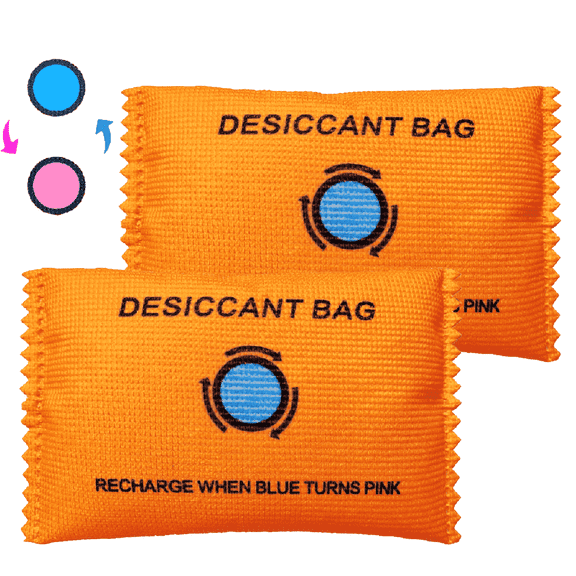 Livease Silica Gel Desiccant Packets, Rechargeable Moisture Absorbing Packs for Storage,100g 2 Pack