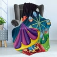 thumbnail image 4 of Ferris Wheel Soft Flannel Fleece Throw Blanket, Illustration of a Carousel with Ferris Wheel at the Back Kids Entertainment, Cozy Plush for Indoor and Outdoor Use, 50" x 70", Multicolor, by Ambesonne, 4 of 5