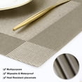 thumbnail image 3 of Sets de Table Shiqi, Ensemble de 6 Sets de Table en PVC Lavables Sets de Table en Vinyle Tissé (6 Pcs Sets de Table, Café), 3 of 4