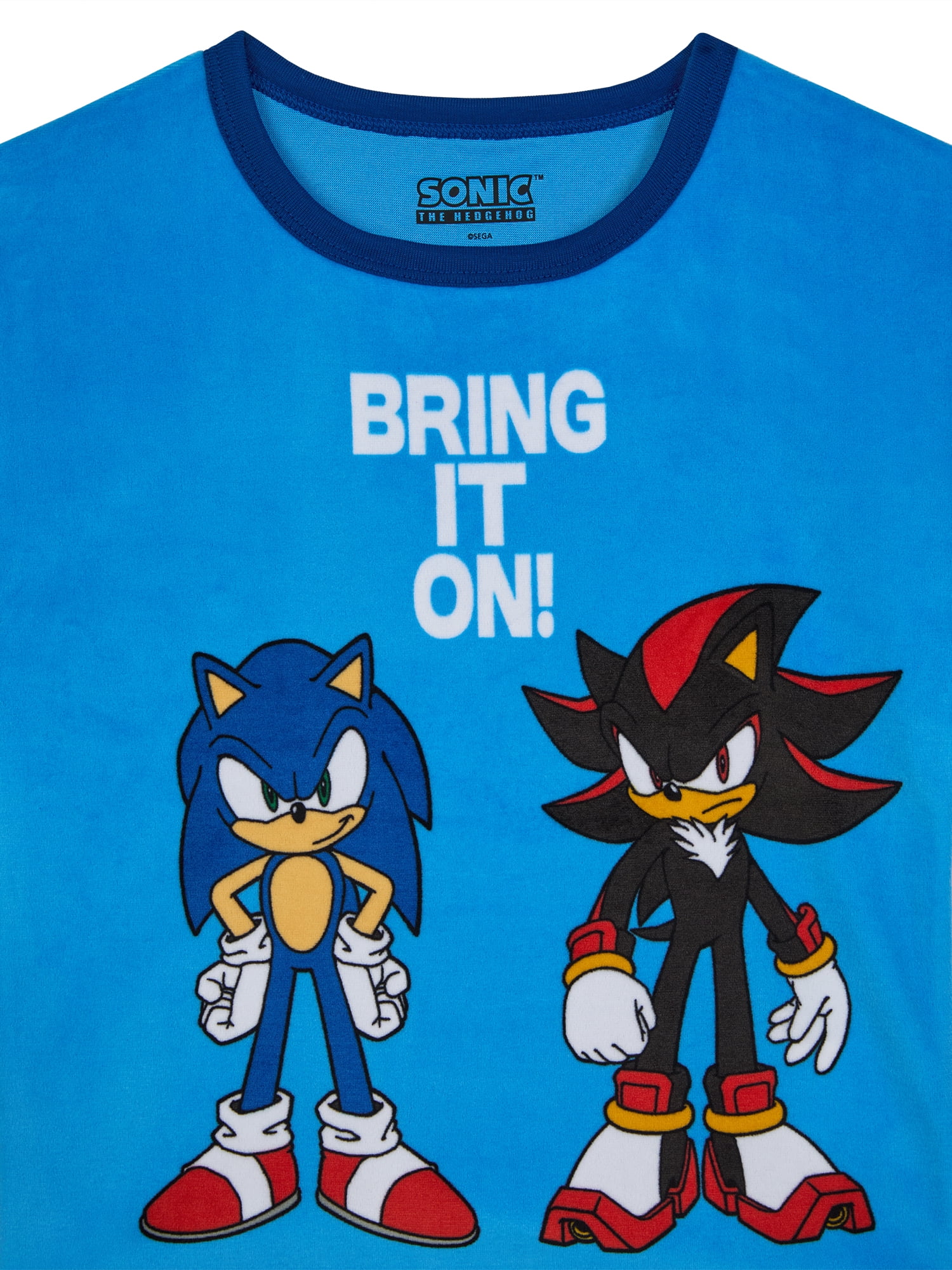 Sonic Boys Long Sleeve Sleep Top and Pants Pajama Set, 2-Piece, Sizes 4-12