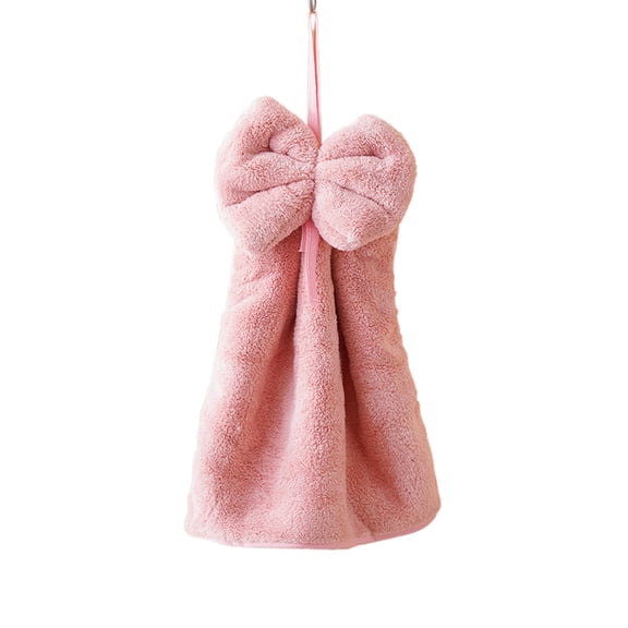 Hand Towel, Hanging Towel, Bow Shaped Super Absorbent Hand Drying Cloth, Soft Non Shedding Kitchen Bathroom Cleaning Rag