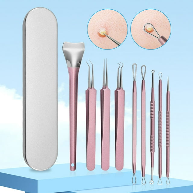 1 Set Blackhead Removal Tool Double-head Sharp Portable Safe Comedones Acne Pimple Blemish Whitehead Extractor Tweezers Makeup Tools