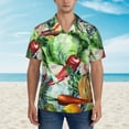 thumbnail image 4 of Kll Men'S Hawaiian Shirt Short Sleeve Button Down Beach Shirts-Vegan1, 4 of 8