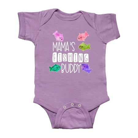 

Inktastic Mama s Fishing Buddy with Colorful Fish Gift Baby Boy or Baby Girl Bodysuit