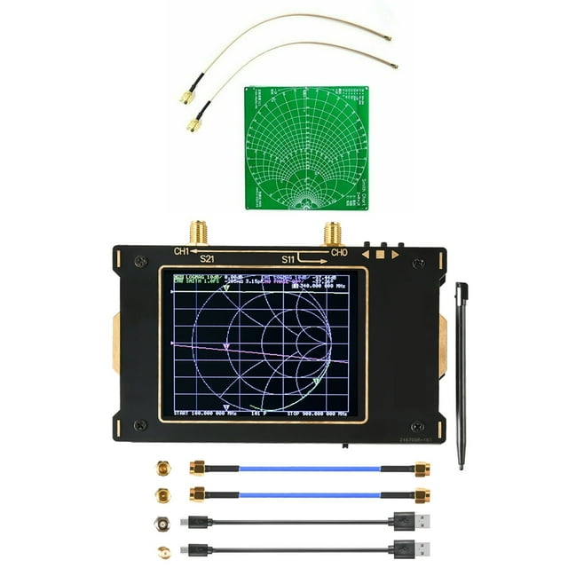 Analyseur de Réseau Vectoriel, Analyseur vectoriel S-A-A-2 V2 10khz-3ghz MF HF VHF UHF Analyseur d'Antenne 3,2 Pouces VNA Onde Debout, Multiples Fonctions