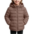 thumbnail image 2 of Mooqilaa Girls Puffer Jackets, Quilted Casual Lightweight Full Zip Winter Outerwear with Hood Size 12-13 Years Coffee, 2 of 4