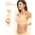 thumbnail image 6 of Women's Wireless Push Up Bra Seamless Sleep T-Shirt Everyday Bra with Full Coverage Support Bralette Comfort V Neck Soft Wirefree Bras, 6 of 8