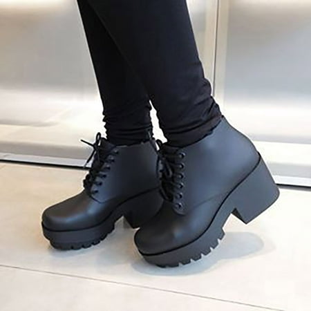 

Akiihool Ankle Boots for Women Dressy Women s Boots Fashion Lug Sole Heel Slip on Elastic Ankle Booties (Black 10)