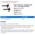 thumbnail image 2 of Outer Tie Rod Set - Compatible with 1979 - 1981 Dodge D400 Base 1980, 2 of 2