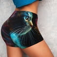 thumbnail image 4 of Salouo Neon Spectrum Cat Portrait Print Women's Athletic Shorts,Booty Shorts Biker Shorts High Waisted Elastic Workout Shorts for Yoga Gym Running Sports-X-Large, 4 of 8