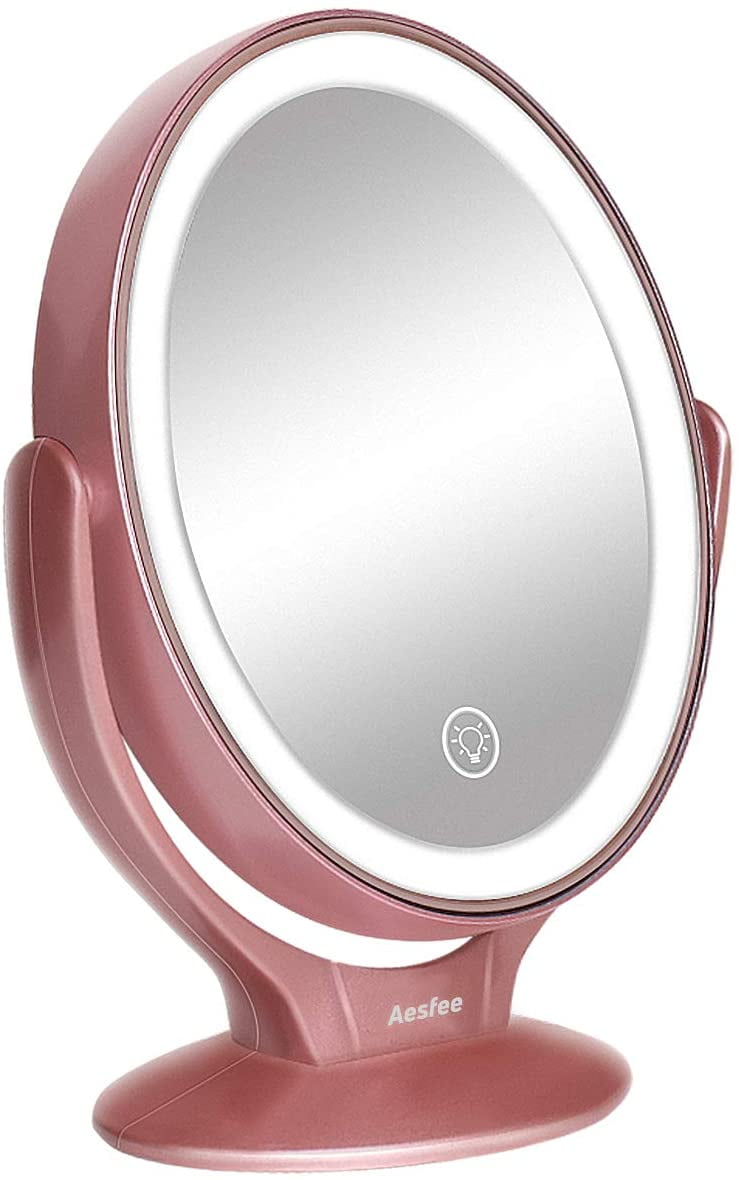 LED Lighted Makeup Vanity Mirror Rechargeable, 1x / 7x Magnification