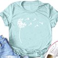 thumbnail image 4 of Puntoco Mujeres Casual Carta Impresión Mangas Cortas O-Cuello Camiseta Suelta Blusa tops Puntoco Puntoco-3291, 4 of 5