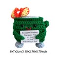 thumbnail image 4 of Lindo Crochet Contenedor Basura Fuego Apoyo Emocional Regalos Divertidos () Verde, 4 of 9