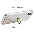 thumbnail image 4 of Waterfall Liquid Glitter Stand Case and Glass Screen Protector for iPhone 14 Pro - Silver, 4 of 9