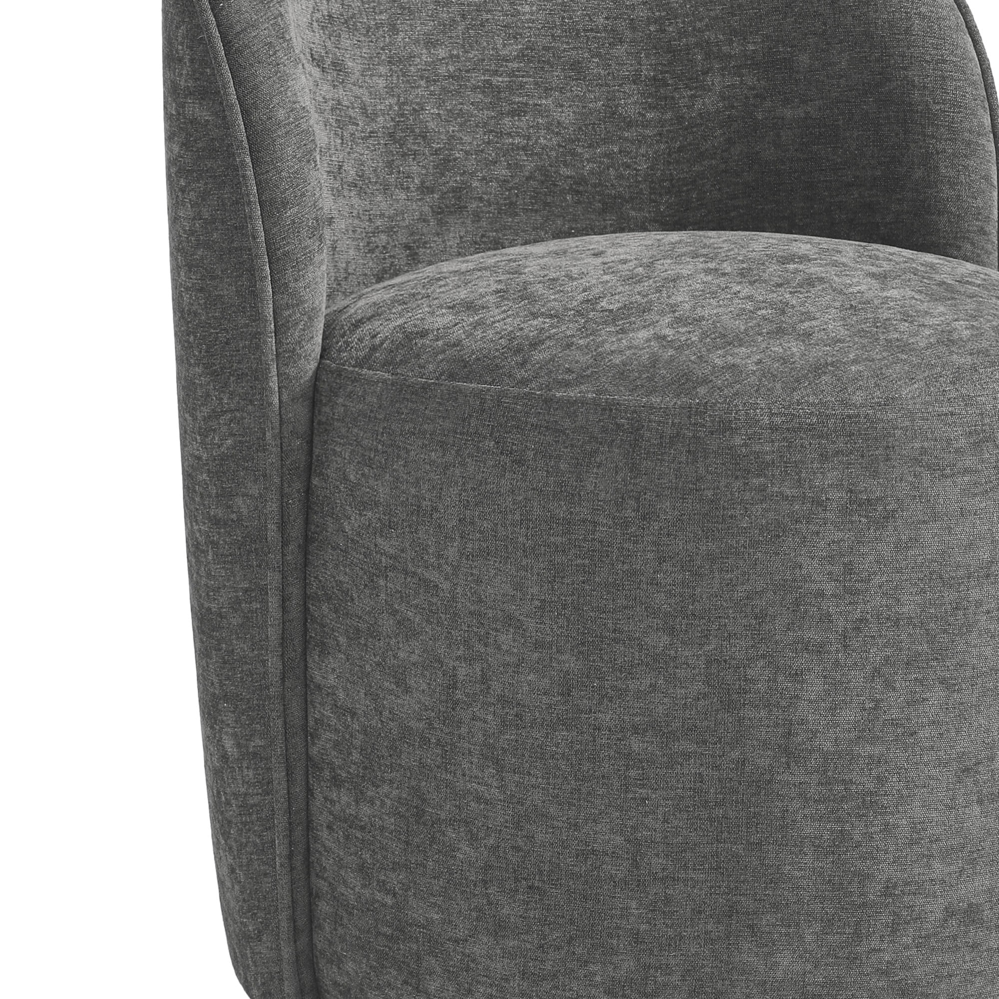 DREAMSIDEA Swivel Dining Chair, Upholstered Barrel Accent Chair for Dining Room & Kitchen Chairs, Morden Round Vanity Chair for Living Room&Bedroom,Set of 2 Linen-Gray