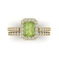 thumbnail image 2 of Clara Pucci 14K Yellow Gold 2.16 Natural Peridot Engraveable Engagement Ring + Wedding Band Set, 2 of 7
