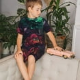 thumbnail image 4 of Lsque Ensemble de Pyjama Léger 2 Pcs en Coton Ajusté Motif Illet Rouge et Vert pour Filles - Très Grand, 4 of 6