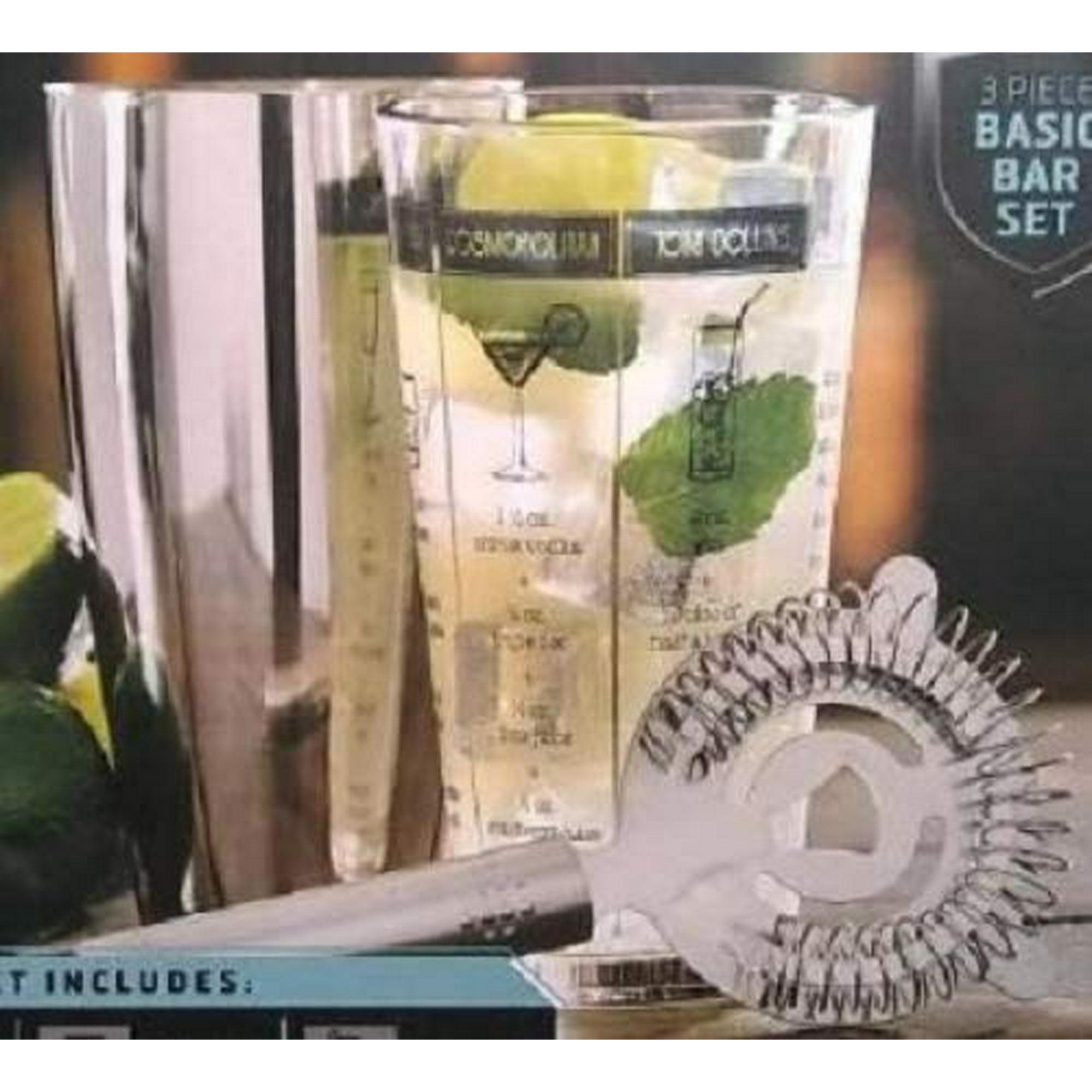 Sharper Image 3 Piece Classic Mixology Basic Bar Set