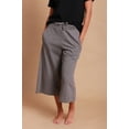 thumbnail image 3 of Cottonique Women's Cropped Wide Leg Pants ( Size: 7 | Melange Grey), 3 of 5