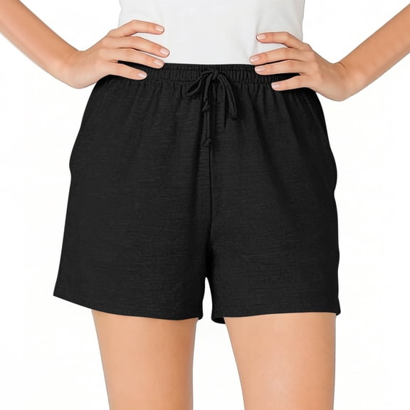 cocolona Womens Summer Casual Loose Plus Size Shorts Elastic Waist Drawstring Workout Gym Running Shorts with Pocket